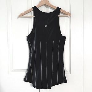 LULULEMON Lightweight Striped Beige and Black Racer Back Tank Top